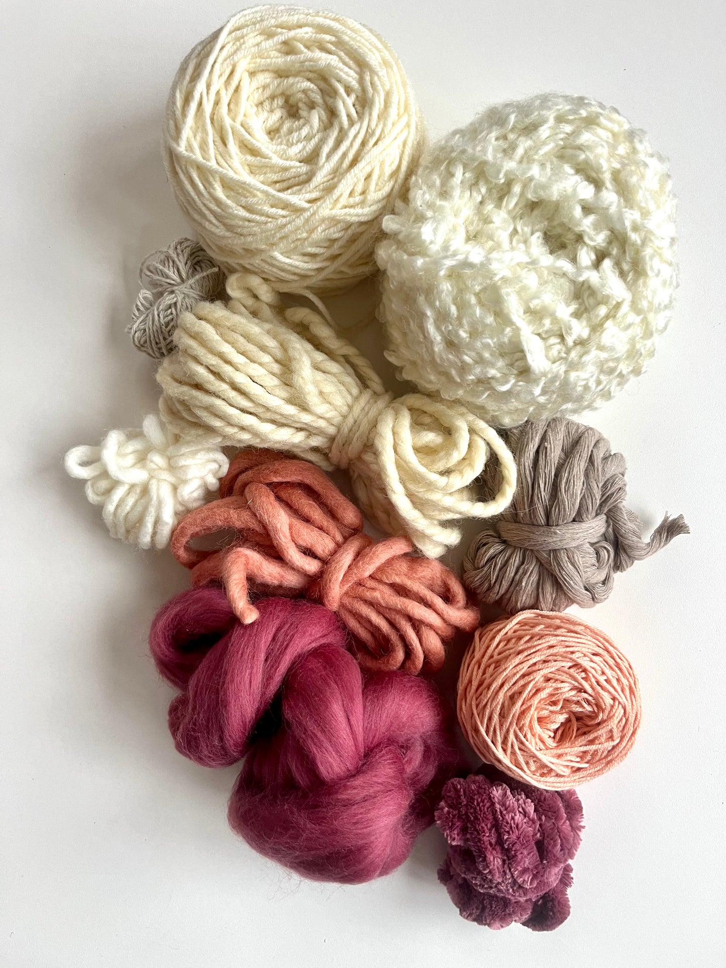 Pink and Beige Fiber Bundle